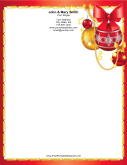 Colorful Ornaments Gold Red Border
