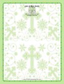 Different Sized Crosses Ornate Green Background