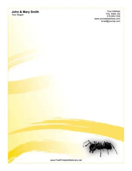 Ant Yellow stationery design