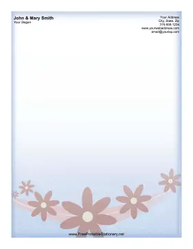 Brown Flower stationery design