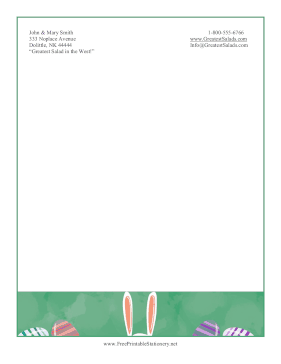 Bunny Ears And Easter Eggs stationery design