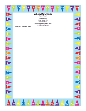 Colorful Party Hat stationery design