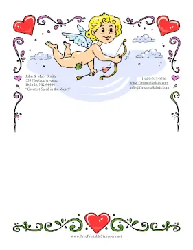 Cupid With Bow stationery design