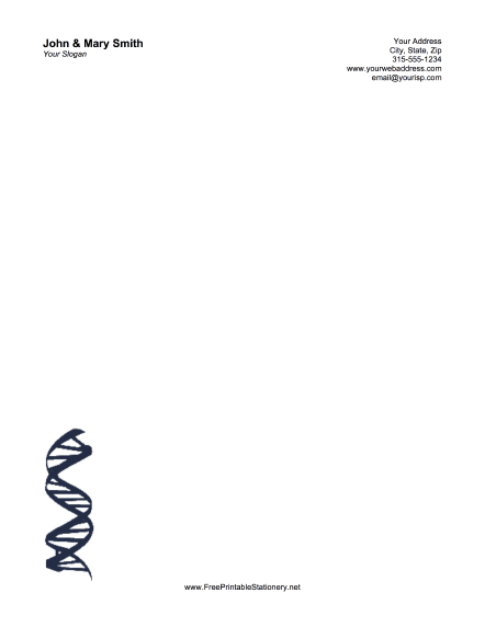 DNA Strand stationery design