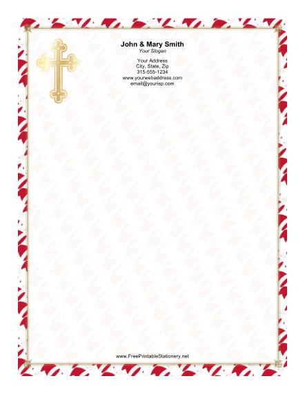 Gold Cross Santa Hats stationery design