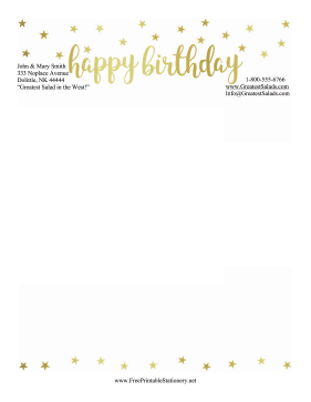 Happy Birthday Stationery Stars stationery design