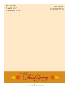 Happy Thanksgiving stationery design