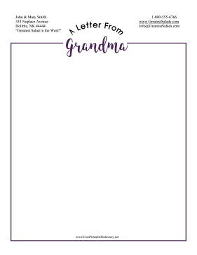 Letter From Grandma Stationery stationery design