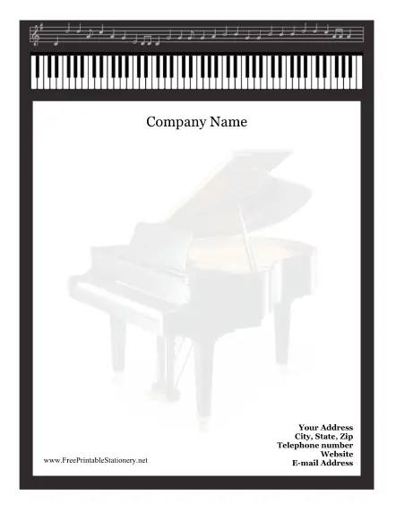 Piano stationery design