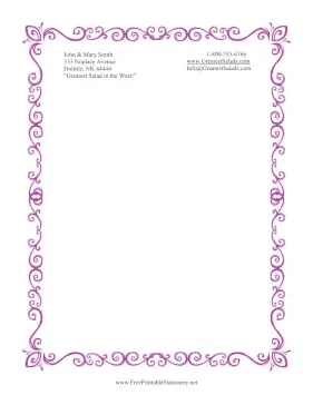 Purple Decorative Frame stationery design