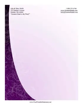 Purple Flourish Stationery stationery design