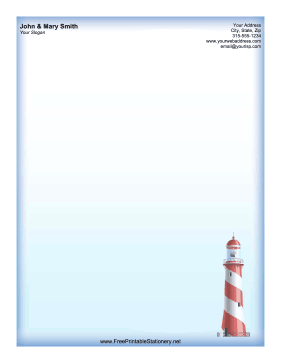 Red Lighthouse stationery design