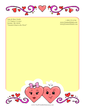 Romantic Heart Couple stationery design