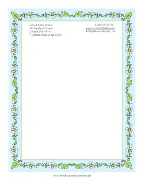 Spring Daisies stationery design