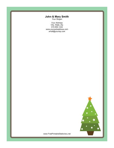 Stylized Christmas Tree stationery design