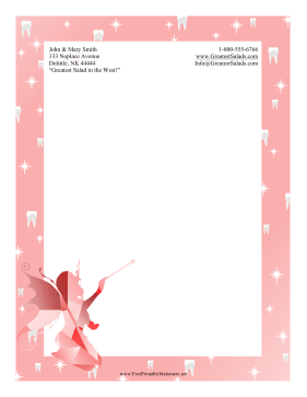 Tooth Fairy Stationery stationery design