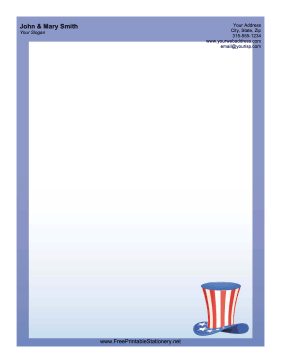 Uncle Sam Hat USA stationery design