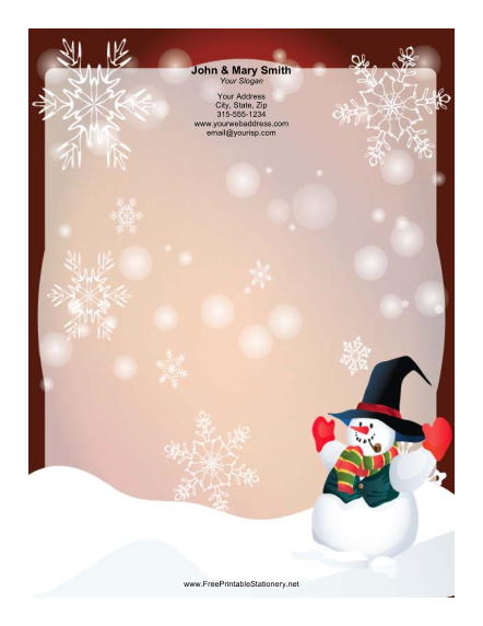 Well Dressed Snowman stationery design