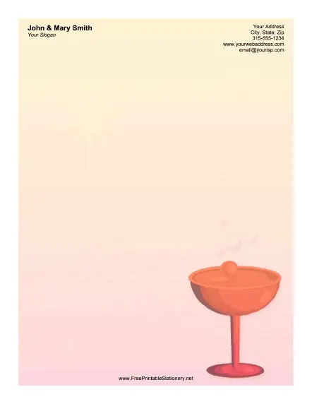 Wine Glass Orange stationery design