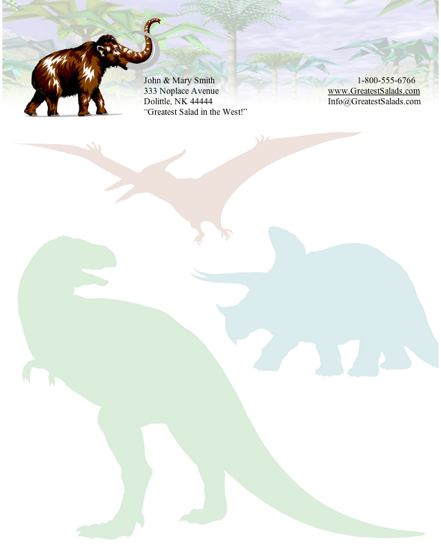 Dinosaurs stationery design