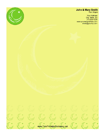 Star and Crescent stationery design