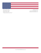 American Flag stationery design
