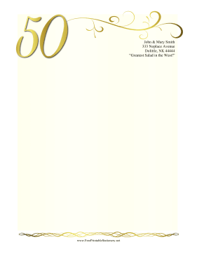 50th Anniversary Stationery stationery design