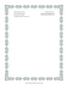 Abstract Peacock Border stationery design