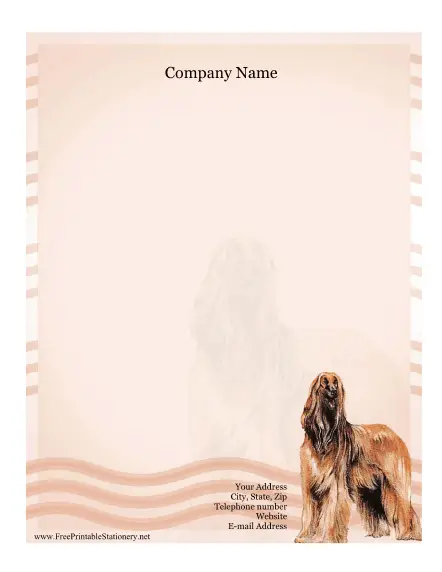 Afghan Hound stationery design