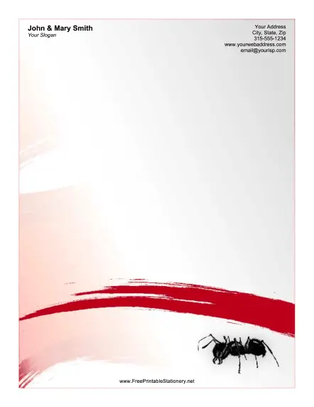 Ant Red stationery design