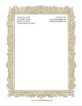Antique Frame stationery design