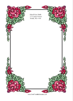 Art Deco Roses stationery design