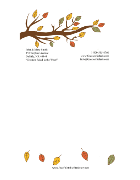 Autumn Branch stationery design