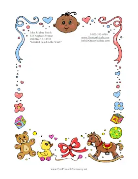 Baby And Toys stationery design