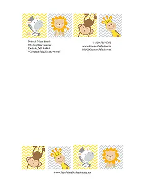 Baby Animals stationery design