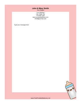 Baby Bottle stationery design