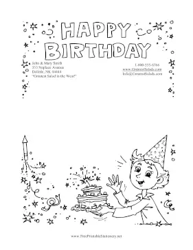 Birthday Boy Celebration Black and White stationery design