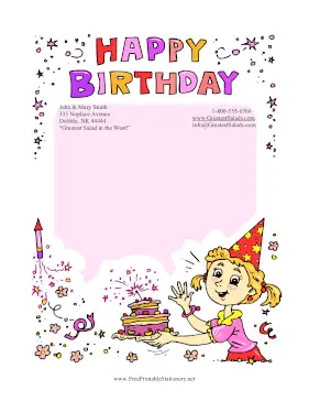 Birthday Girl Celebration stationery design