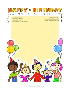Birthday Party stationery design