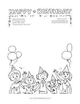 Birthday Party Black and White stationery design