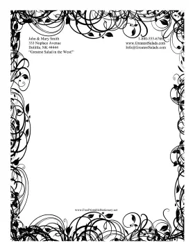 Black And White Leaf Stationery stationery design