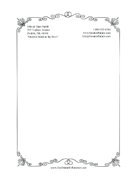 Black And White Scrolls stationery design