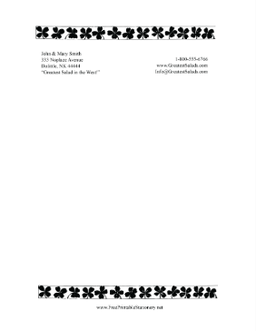 Black And White Shamrocks stationery design