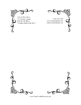 Black And White Victorian Scrolls stationery design