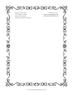 Black Decorative Frame stationery design