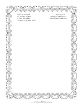 Black Rounded Border stationery design