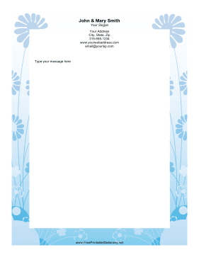 Blue Daisy stationery design