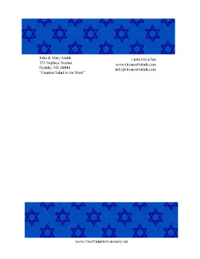Blue Hanukkah Stars stationery design