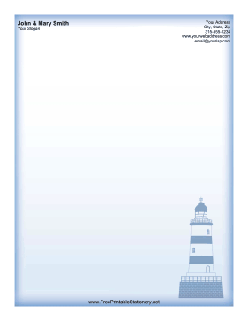 Blue Lighthouse stationery design
