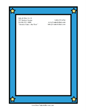 Blue Star Frame stationery design